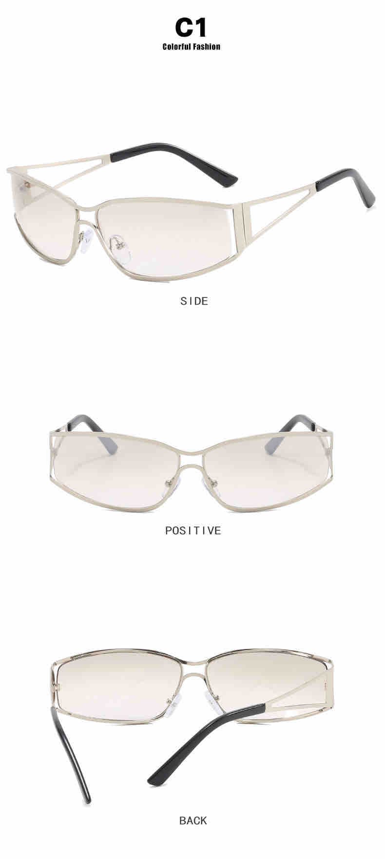 Side cutout retro glasses - Image 2
