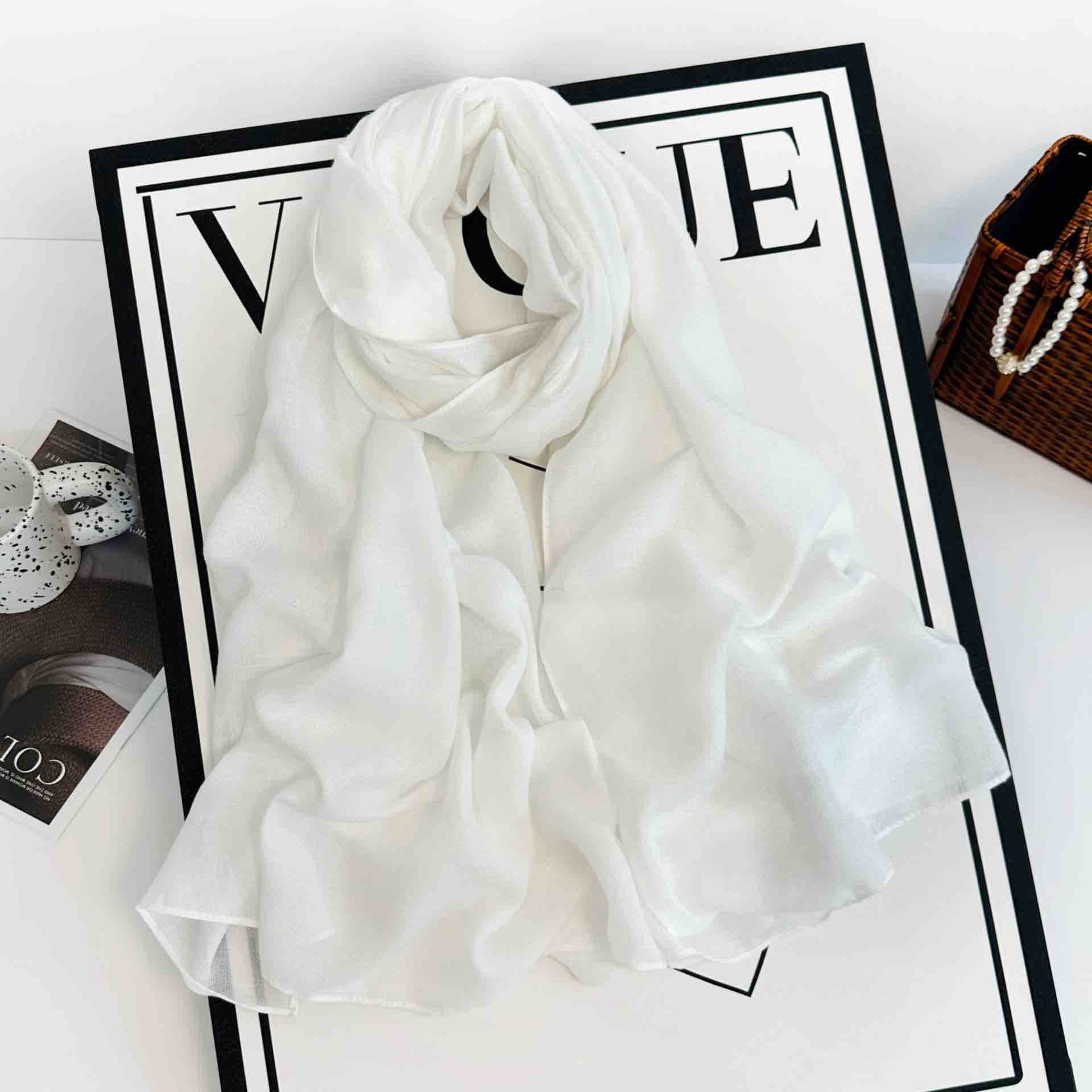 Plain linen  scarf - Image 10