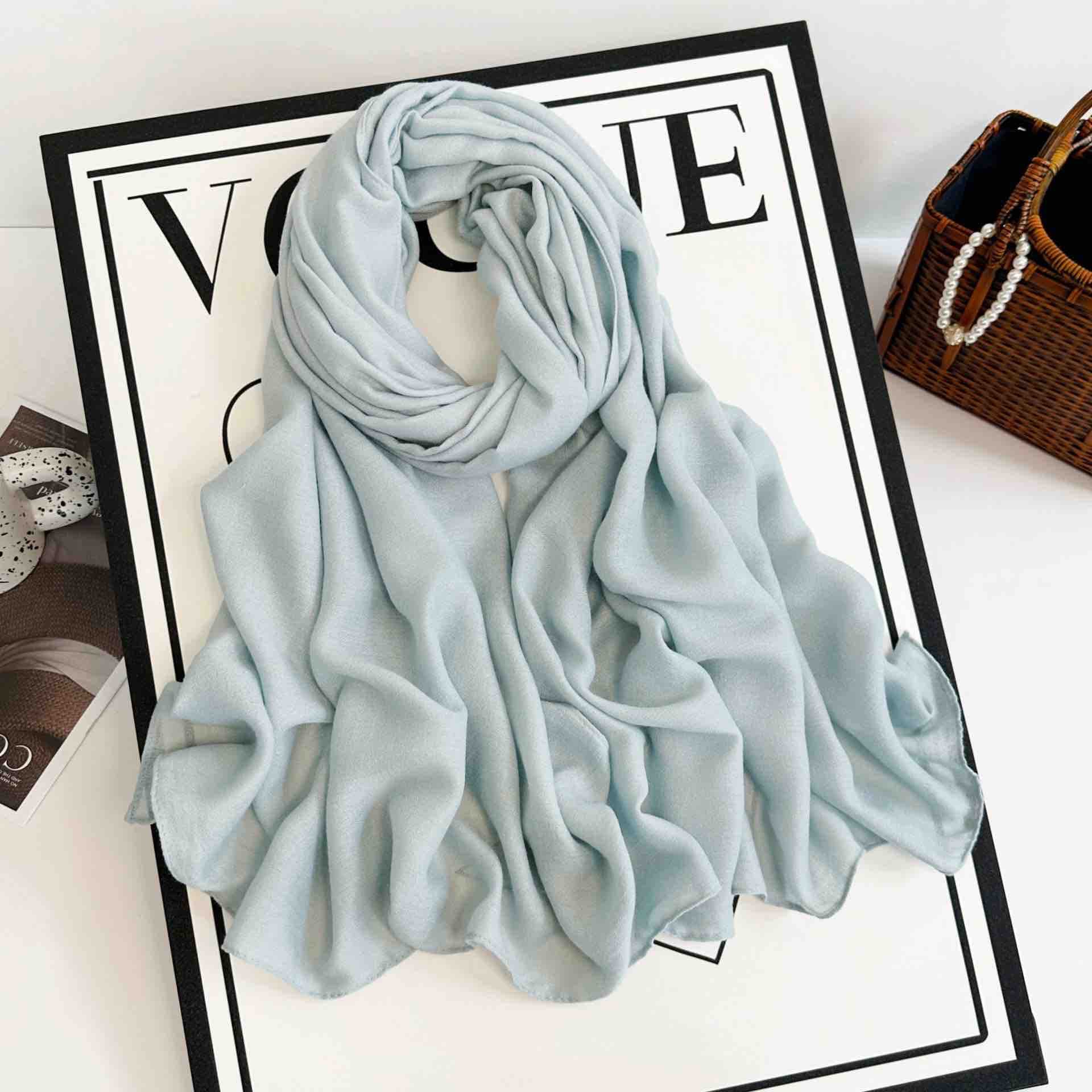 Plain linen  scarf - Image 8