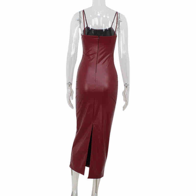 Retro suspender PU leather  - Image 4