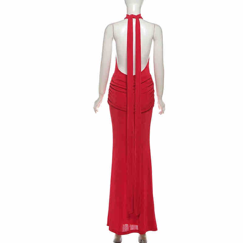 DORCAS pleated halter neck dress  - Image 2